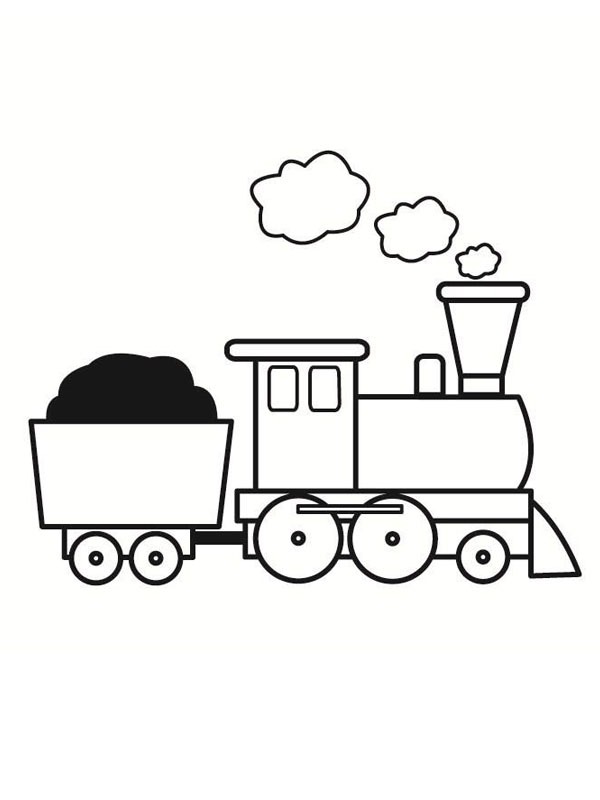 coloring page Steam locomotive with wagon coloring page Steam locomotive with wagon