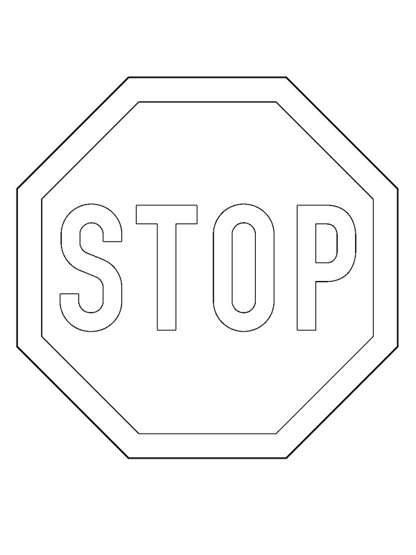 Stop sign color page | 1001coloring.com