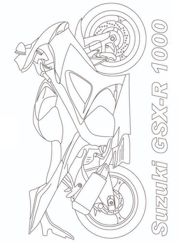 coloring page Suzuki GSX-R 1000 sport bike coloring page Suzuki GSX-R 1000 sport bike