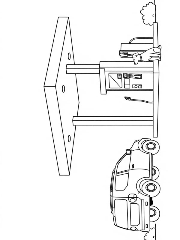 Gas station Coloring Page | 1001coloring.com