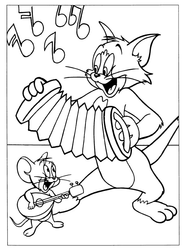 coloring page Tom and Jerry making music coloring page Tom and Jerry making music