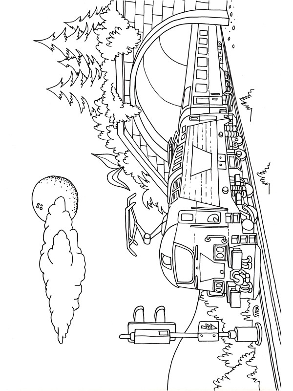 coloring page Train coming out of a tunnel coloring page Train coming out of a tunnel