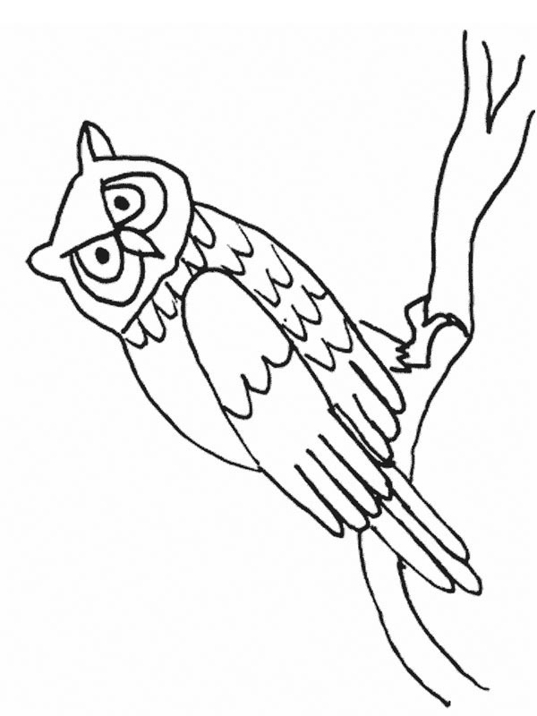 coloring page Owl Sitting On A Branch coloring page Owl Sitting On A Branch