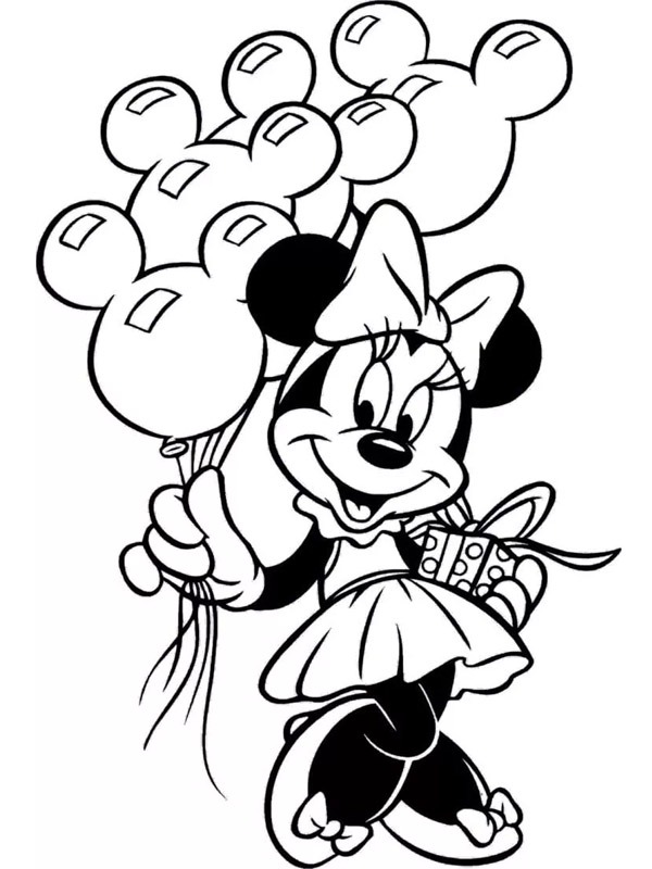 coloring page Birthday Minnie Mouse coloring page Birthday Minnie Mouse