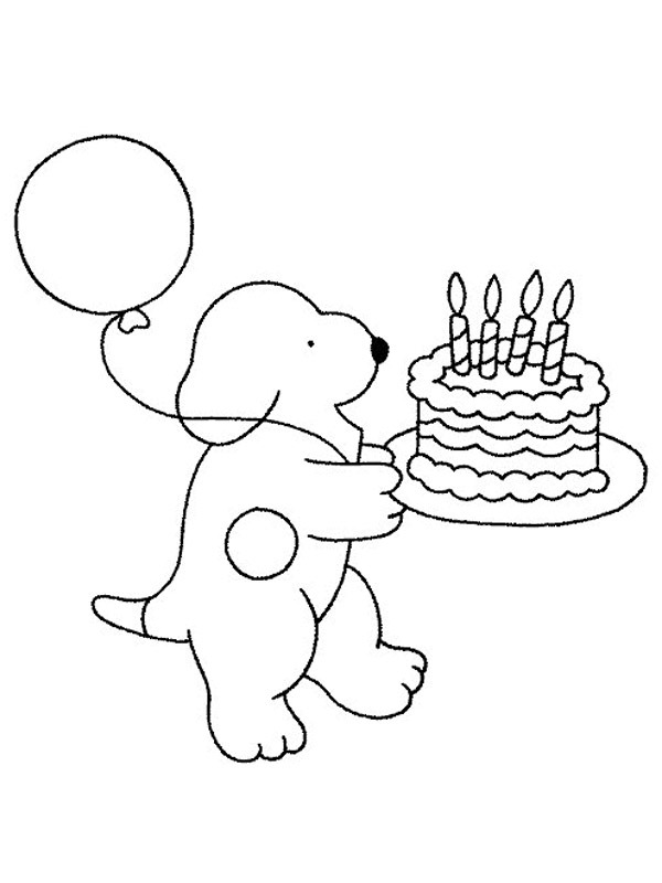 coloring page Birthday cake Dribbel coloring page Birthday cake Dribbel
