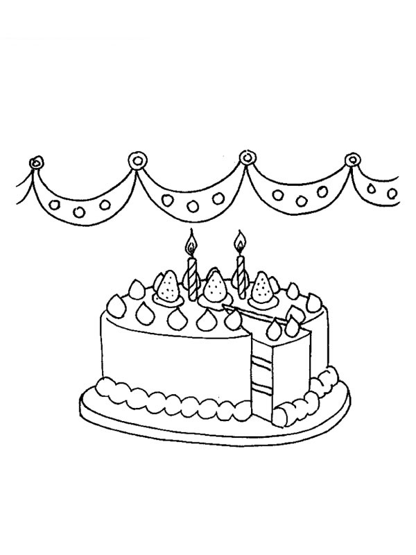 coloring page Birthday cake with candles coloring page Birthday cake with candles
