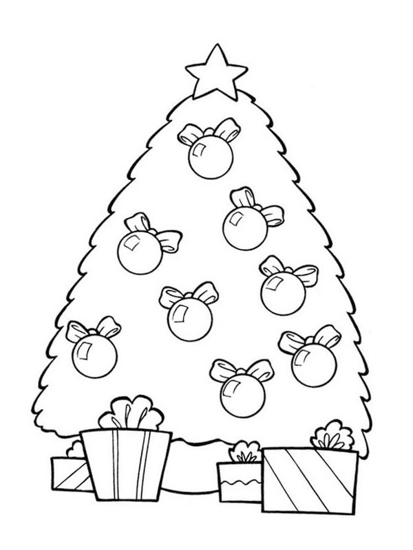 coloring page Decorated Christmas Tree coloring page Decorated Christmas Tree