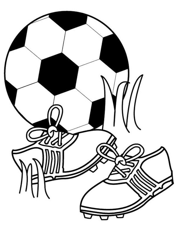 coloring page ball and soccer shoes coloring page ball and soccer shoes