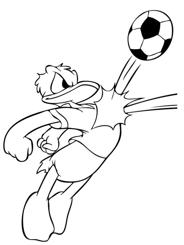 coloring page Soccer player Donald Duck coloring page Soccer player Donald Duck