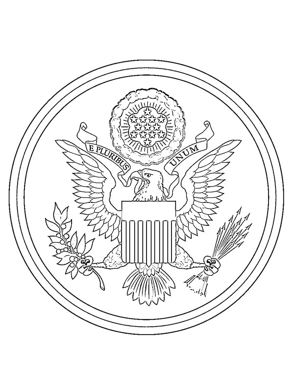 coloring page Coat of arms of the United States coloring page Coat of arms of the United States