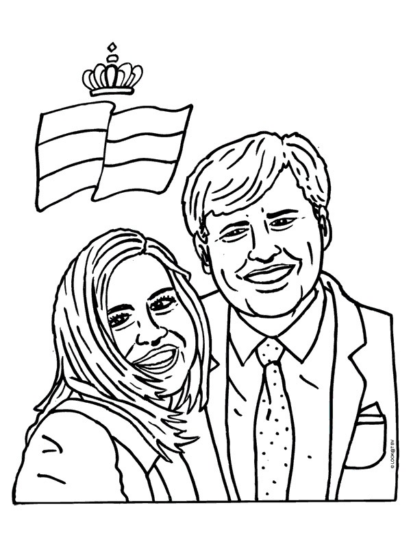 King Willem Alexander And Queen Maxima Coloring Page 1001coloring Com