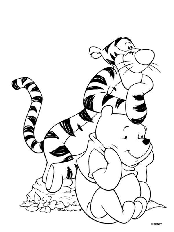 coloring page Winnie the pooh and Tigger coloring page Winnie the pooh and Tigger