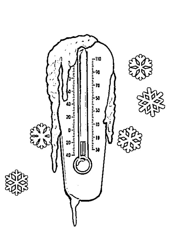 Winter Thermometer Coloring Page 1001coloring Com