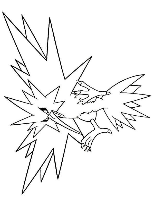 Zapdos (Pokémon) Coloring Page | 1001coloring.com