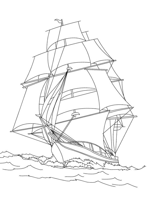 504 Animal Sailing Ship Coloring Pages with disney character