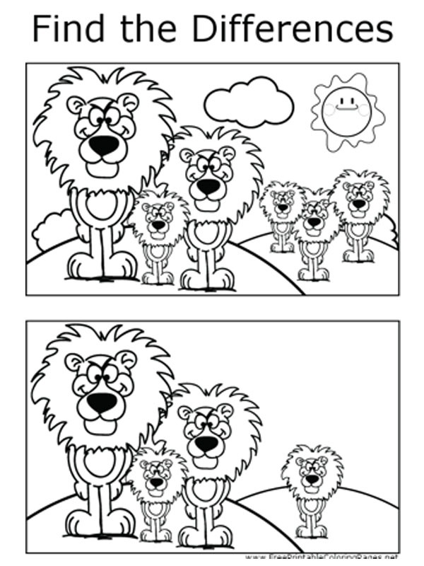 coloring page Look for the difference: Lion coloring page Look for the difference: Lion